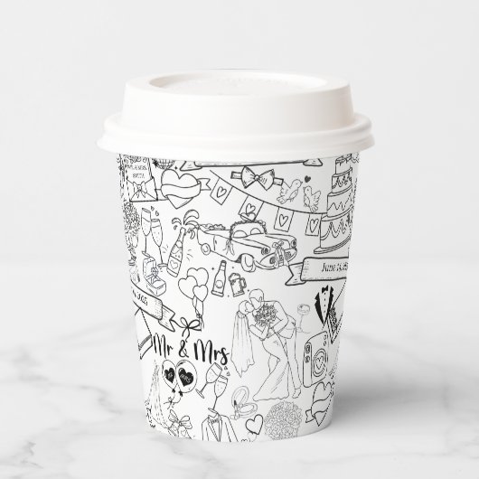 Wedding Shower Brunch Paper Coffee Cups 紙コップ (左)