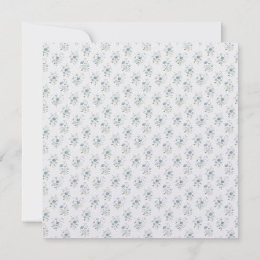 Wedding Shower in Blue Floral カード (裏面)