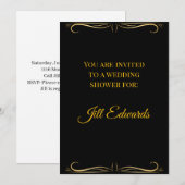 Wedding Shower Invitation-Bridal Black Gold   招待状 (正面/裏面)