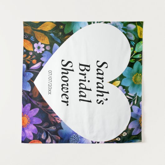 Wedding shower wall poster personalized タペストリー (正面(横))