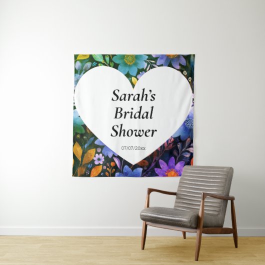 Wedding shower wall poster personalized タペストリー (インサイチュ)