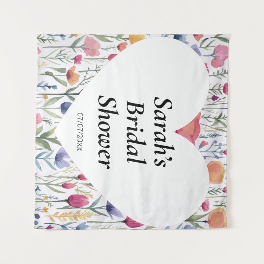 Wedding shower wall poster personalized タペストリー (正面(横))