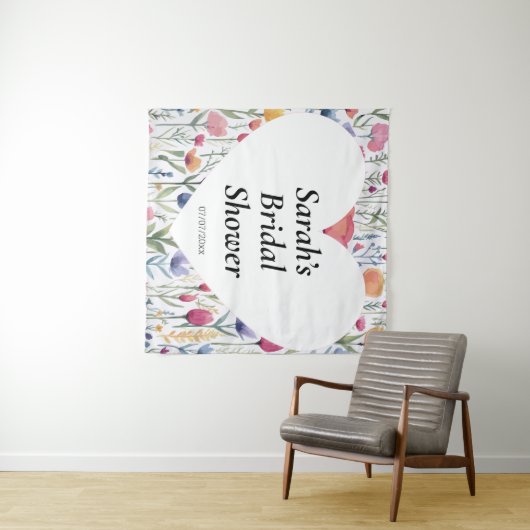 Wedding shower wall poster personalized タペストリー (インサイチュ(横))