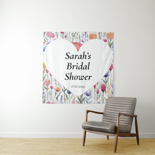 Wedding shower wall poster personalized タペストリー (インサイチュ)