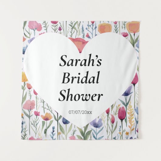 Wedding shower wall poster personalized タペストリー (正面)
