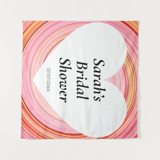 Wedding shower wall poster personalized タペストリー (正面(横))