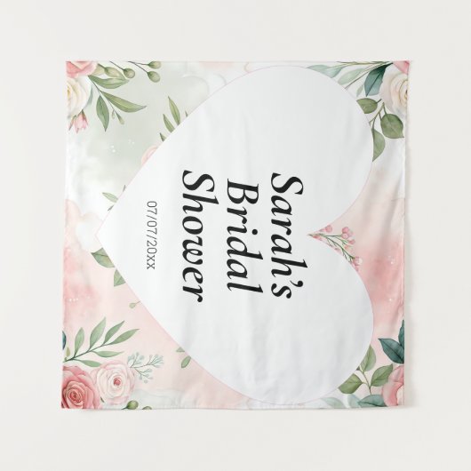 Wedding shower wall poster personalized タペストリー (正面(横))