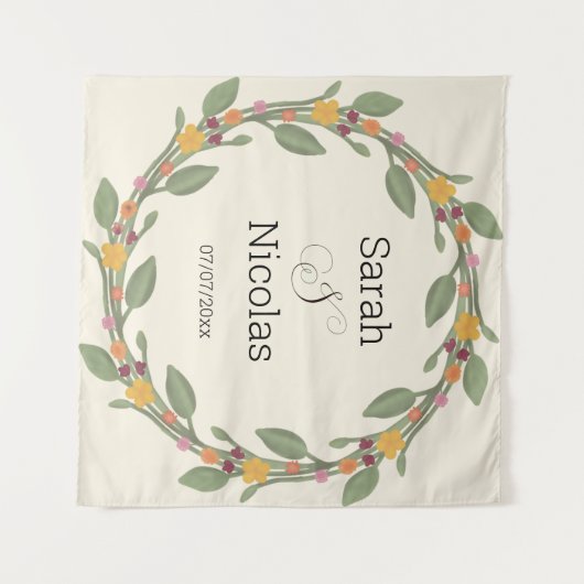 Wedding shower wall poster personalized タペストリー (正面(横))