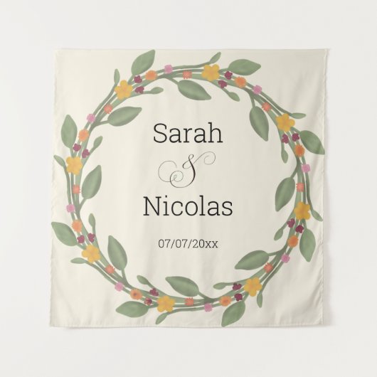 Wedding shower wall poster personalized タペストリー (正面)