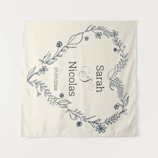 Wedding shower wall poster personalized タペストリー (正面(横))