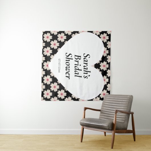 Wedding shower wall poster personalized タペストリー (インサイチュ(横))