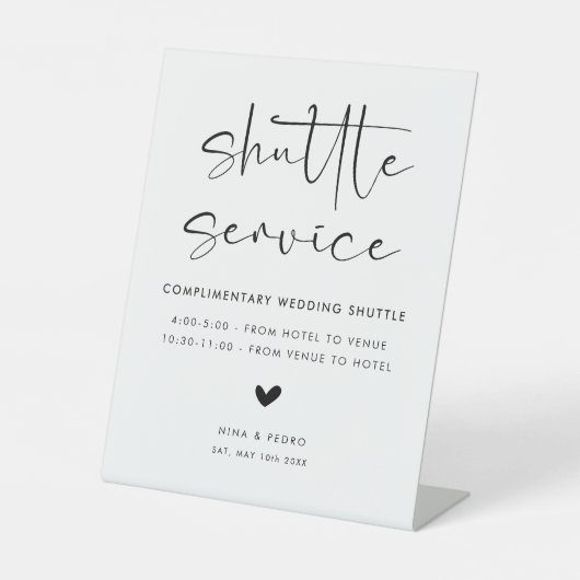 Wedding Shuttle Service 台座サイン (正面)