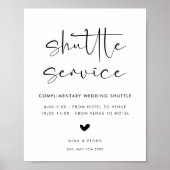 Wedding Shuttle Service Sign ポスター (正面)