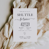 Wedding Shuttle Service Sign DIY Wedding Bus Times 招待状