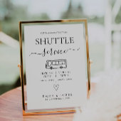 Wedding Shuttle Service Sign DIY Wedding Bus Times 招待状