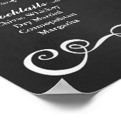 Wedding Sign – Bar Menu Wedding Chalkboard Sign ポスター (角)