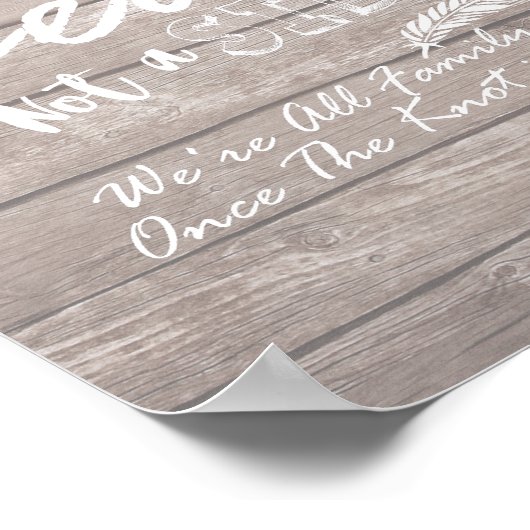 Wedding Sign Choose A Seat Not A Side Wood & Flowe ポスター (角)