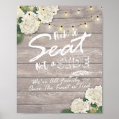 Wedding Sign Choose A Seat Not A Side Wood & Flowe ポスター (正面)