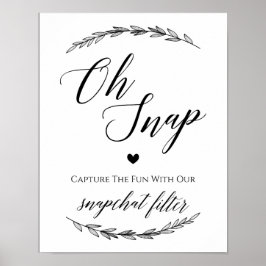 Wedding Sign – Snapchat Laurel Wedding Sign ポスター