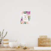 Wedding Signature Drinks Tropical Floral Greenery ポスター (キッチン)