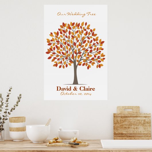 Wedding Signature Tree Poster – Natural Fall-XL ポスター (キッチン)