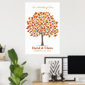 Wedding Signature Tree Poster – Natural Fall-XL ポスター (ホームオフィス)