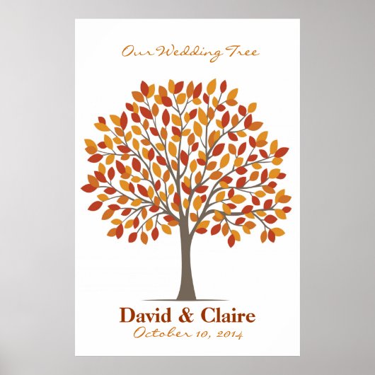 Wedding Signature Tree Poster – Natural Fall-XL ポスター (正面)