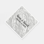 Wedding Silver Paper Quilling Daisy Design スタンダードランチョンナプキン (角)