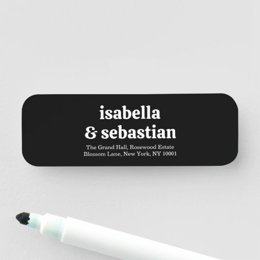 Wedding Simple  Black Retro Font 名札 (インサイチュ)