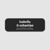 Wedding Simple  Black Retro Font 名札 (正面)