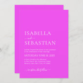 Wedding Simple Fuchsia 招待状 (正面/裏面)