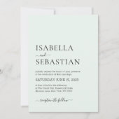 Wedding Simple Modern Honey Dew 招待状 (正面)