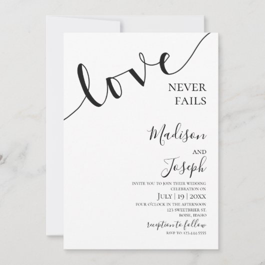 Wedding, Simple Typography, Christian, Invitation 招待状 (正面)