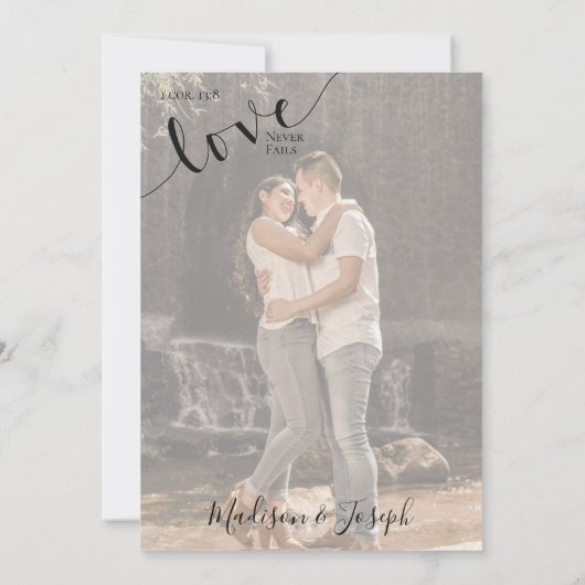 Wedding, Simple Typography, Christian, Invitation 招待状 (裏面)