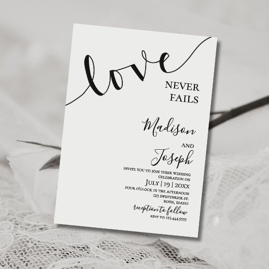 Wedding, Simple Typography, Christian, Invitation 招待状