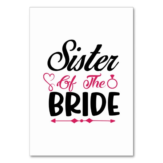 Wedding Sister Of The Bride テーブルナンバー (正面)