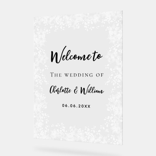 Wedding snowflakes winter welcome clear sign アクリルサイン (傾斜)