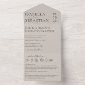Wedding Soft Beige All in one invite save the date オールインワン招待状 (内側)