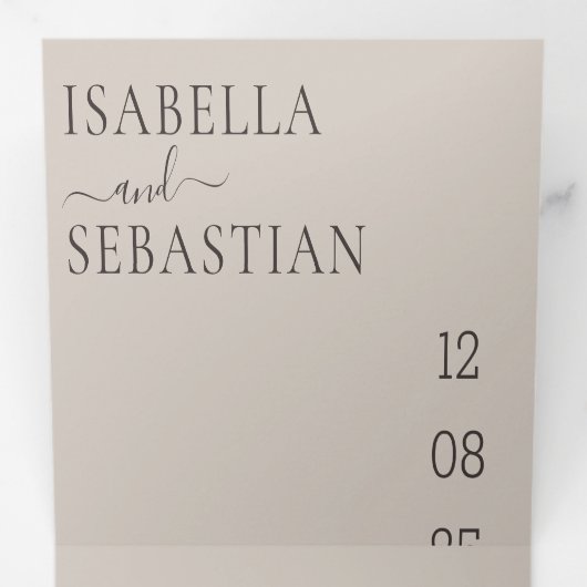 Wedding Soft Beige All in one set 三つ折り招待状 (内部最初)