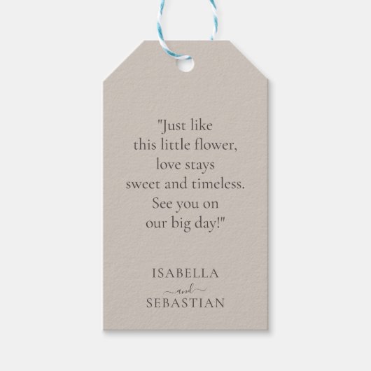 Wedding Soft Beige Lavender Touch ギフトタグ (正面)