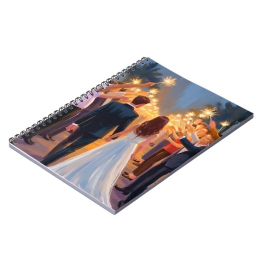 Wedding Sparklers | Marriage Celebration Painted ノートブック (左側)