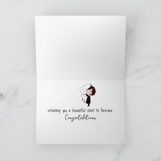 Wedding Stick Figures with Best Man Dog カード (内部)