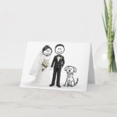 Wedding Stick Figures with Best Man Dog カード (正面)