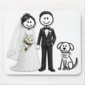 Wedding Stick Figures with Best Man Dog マウスパッド (正面)