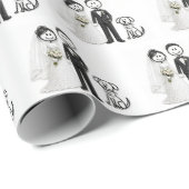 Wedding Stick Figures with Best Man Dog ラッピングペーパー (ロールコーナー)