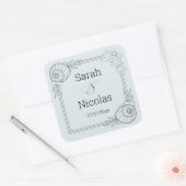 Wedding stickers personalized beachy スクエアシール (封筒)