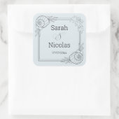 Wedding stickers personalized beachy スクエアシール (バッグ)