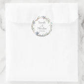 Wedding stickers personalized minimalist ラウンドシール (バッグ)