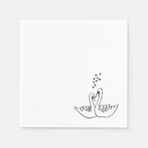 Wedding Swans Cocktail Napkin