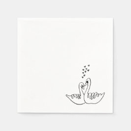 Wedding Swans Cocktail Napkin スタンダードカクテルナプキン